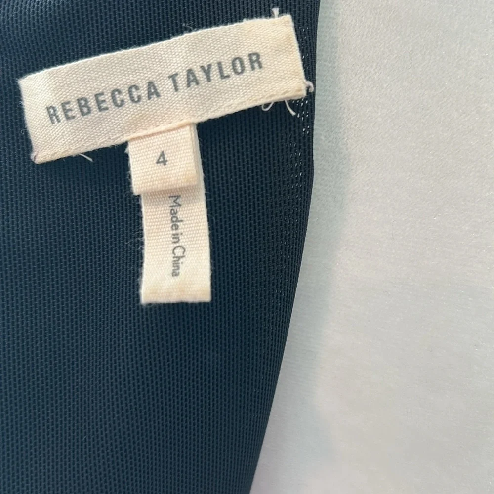 Rebecca Taylor Black V-Neck Texture Knit Fit & Flare Stretch Dress Size 4 - Picture 4 of 10
